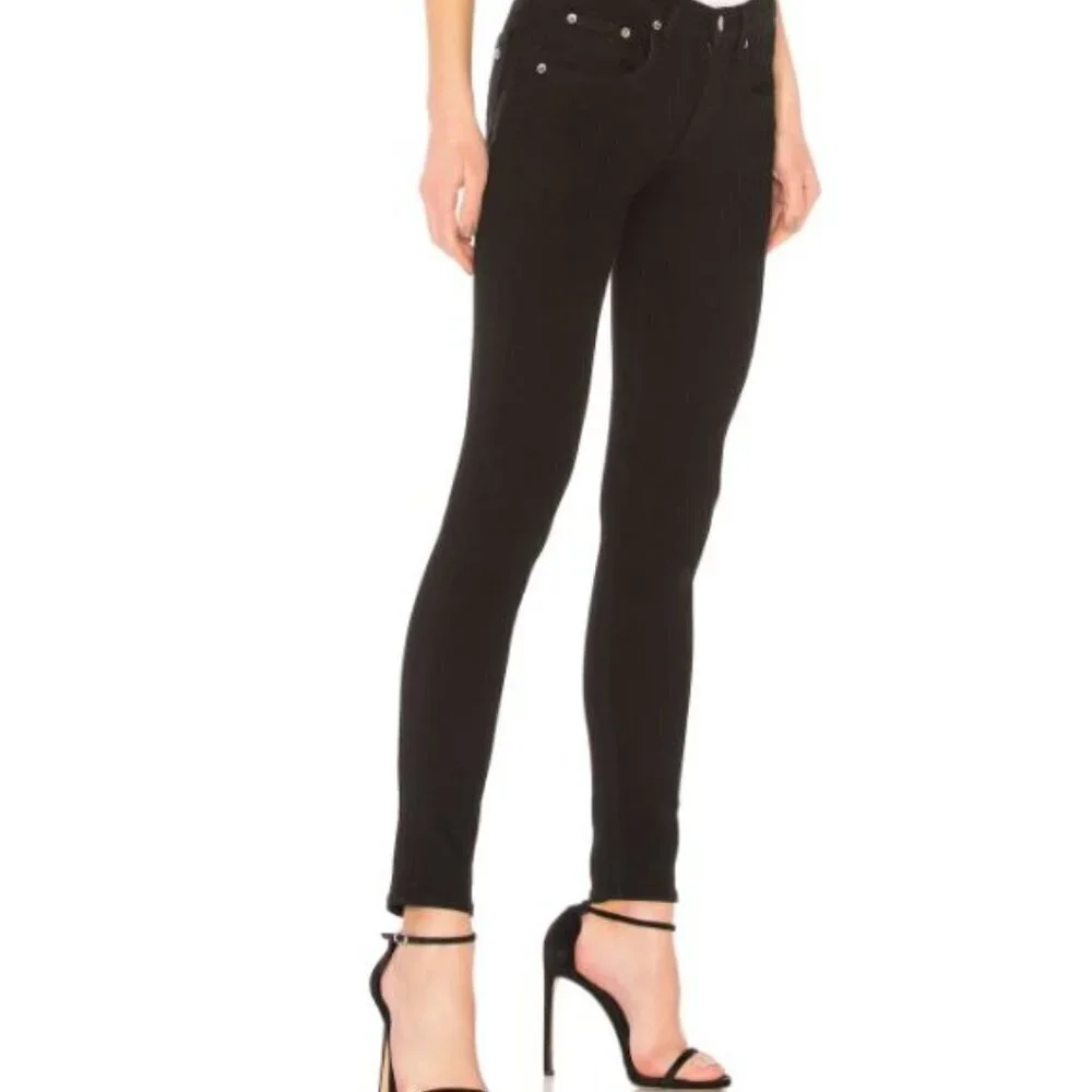 30. Rag & Bone Women Black Midrise Skinny Ankle Denim Jeans Size 26